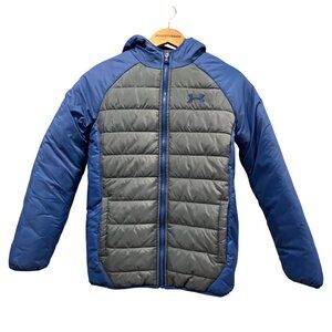 Under Armour Boys Tuckerman Puffer Jacket Blue and Gray, L